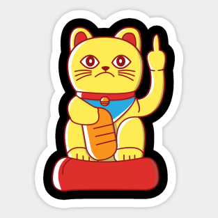 Middle Finger Mis-Fortune Cat Sticker